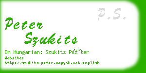 peter szukits business card